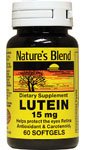 Lutein 15mg softgels bottle – front view
