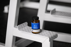 Gluten-free, dairy-free and soy-free label on bottle