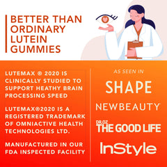 Vegan gluten-free eye health gummies on a white surface