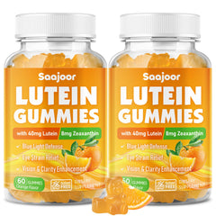 Bottle of Lutein & Zeaxanthin Gummies featuring orange flavor