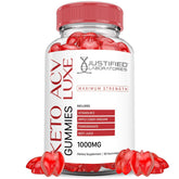 Bottle of Luxe Keto ACV Gummies with label visible