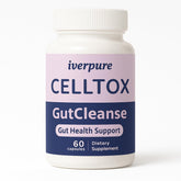 Lverpure Celltox Gut Cleanse bottle with label on white background