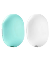 Front view of LVNJEISHX portable toothbrush case with stand