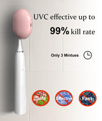 Open LVNJEISHX toothbrush case showing LED cleaning light