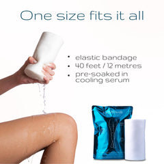 LYMPH8 wrap applied to stomach and waist for targeted smoothing.