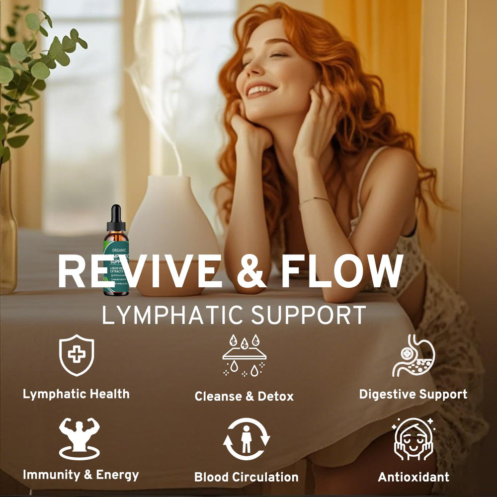 Herbal blend featuring elderberry, echinacea, and other herbs for lymphatic support.