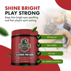 Scoop of L-Lysine powder for cats