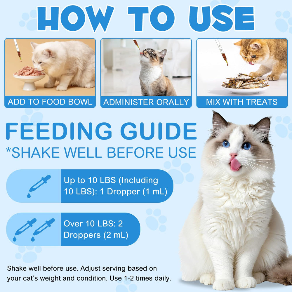 Lysine supplement bottle label for cats