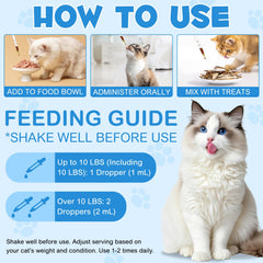 Lysine supplement bottle label for cats