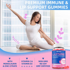 Gummies contain Vitamin C, Vitamin D3, Zinc with L-Lysine and Monolaurin