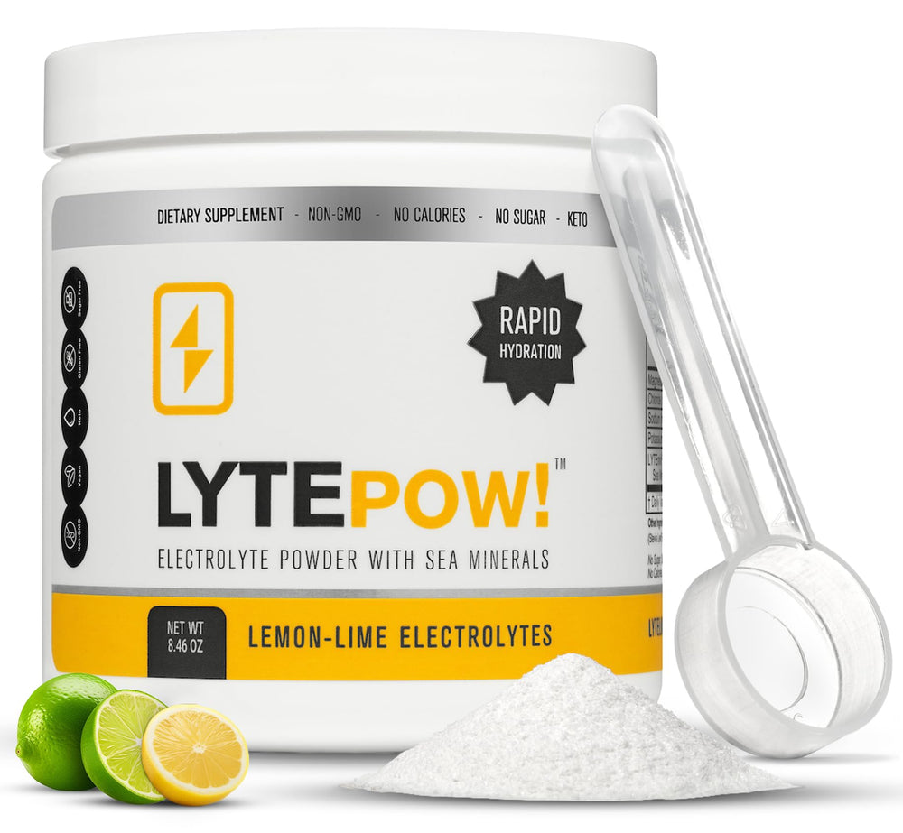 LyteLine lemon-lime powder-scoop showing convenient hydration powder