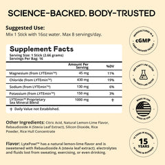 LytePow stevia-sweetened detail emphasizing sugar-free taste.