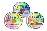 LyvWel 125mg sampler pack front image showing varied flavors for on-the-go energy.