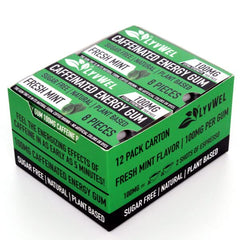 Packaging image for LyvWel Energy Gum Mint 12-pack carton