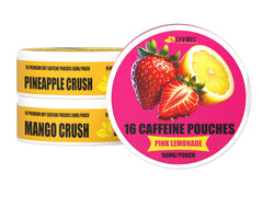 LyvWel pink lemonade pouch ready for a quick, clean energy boost.