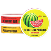 LyvWel Watermelon energy pouch close-up for quick focus.