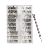 LZJPECES 500-piece silver micro screw repair kit with case and screwdriver