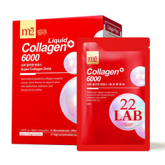Pack shot of M2 Liquid Collagen Drink 6000mg dual peptide 8-pack