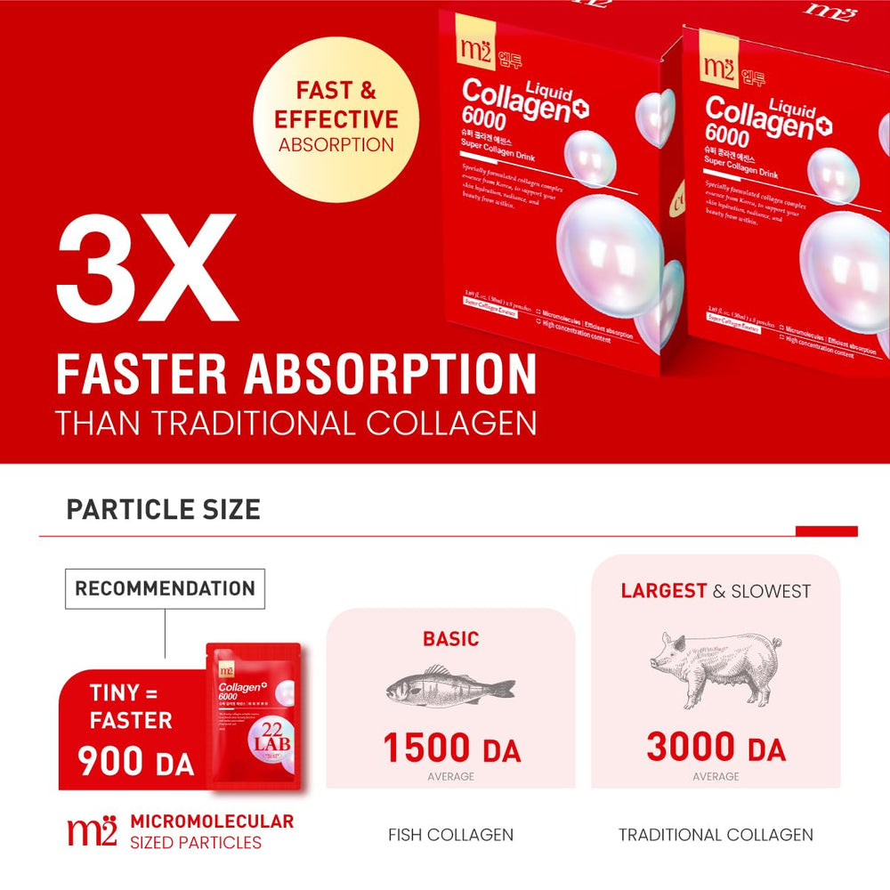 Close-up of individual M2 Collagen Drink pouch