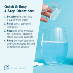 Easy-to-use cleaning tablet dissolving in water