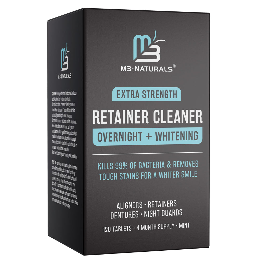 Box of M3 Naturals Overnight + Whitening Retainer Cleaner with 120 tablets
