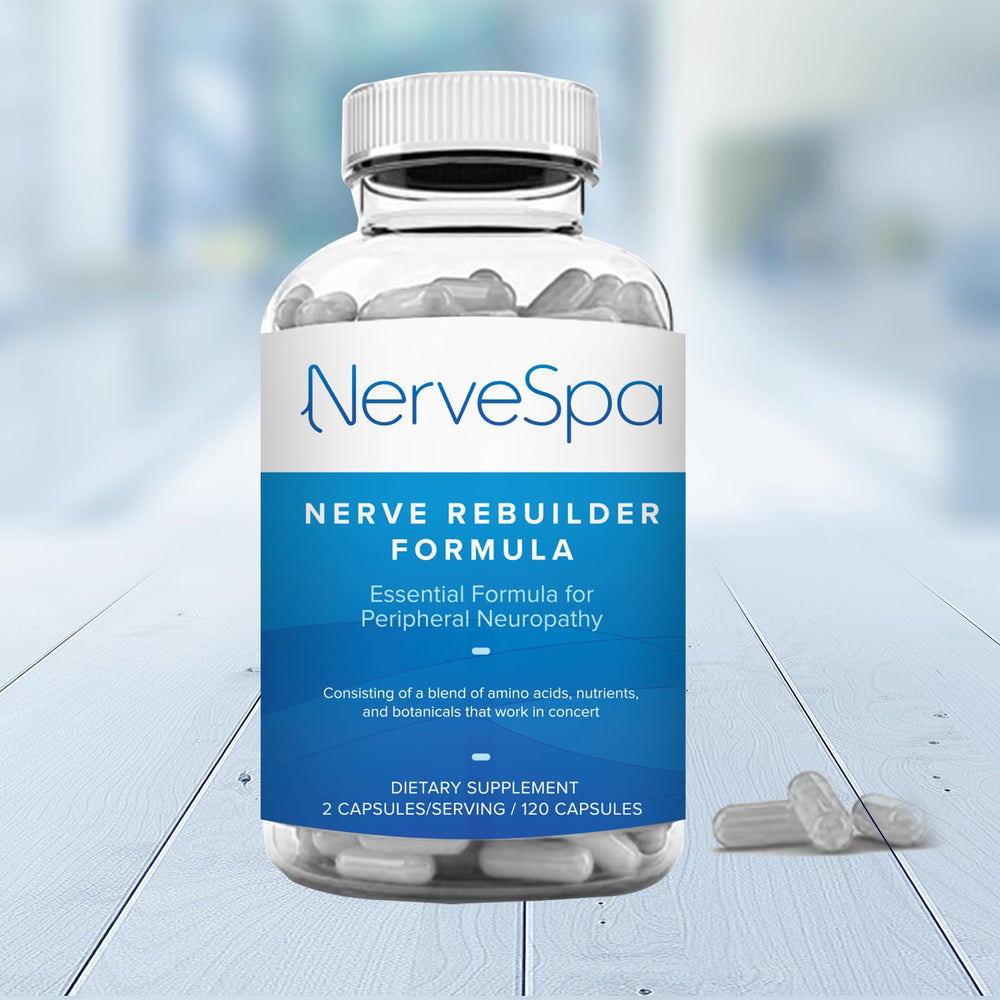 Lifestyle image showing use of the Nerve Support Supplement in a daily routine