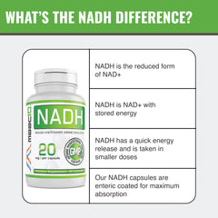 MAAC10 NADH bottle label highlighting purity and vegan ingredients.