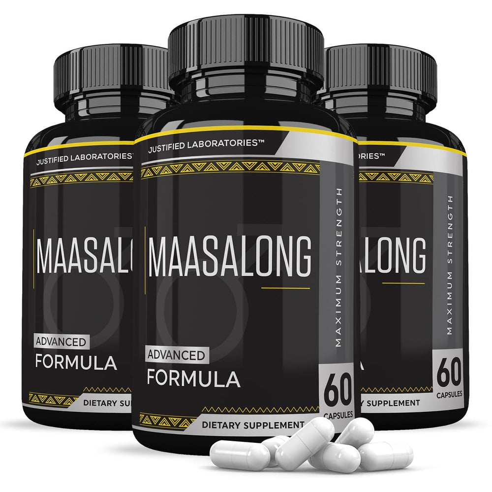 Justified Laboratories Maasalong Advanced Men's Health 60 Capsules 3-Pack bottle front