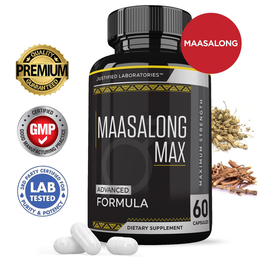 Maasalong Max 1600MG bottle side view with label