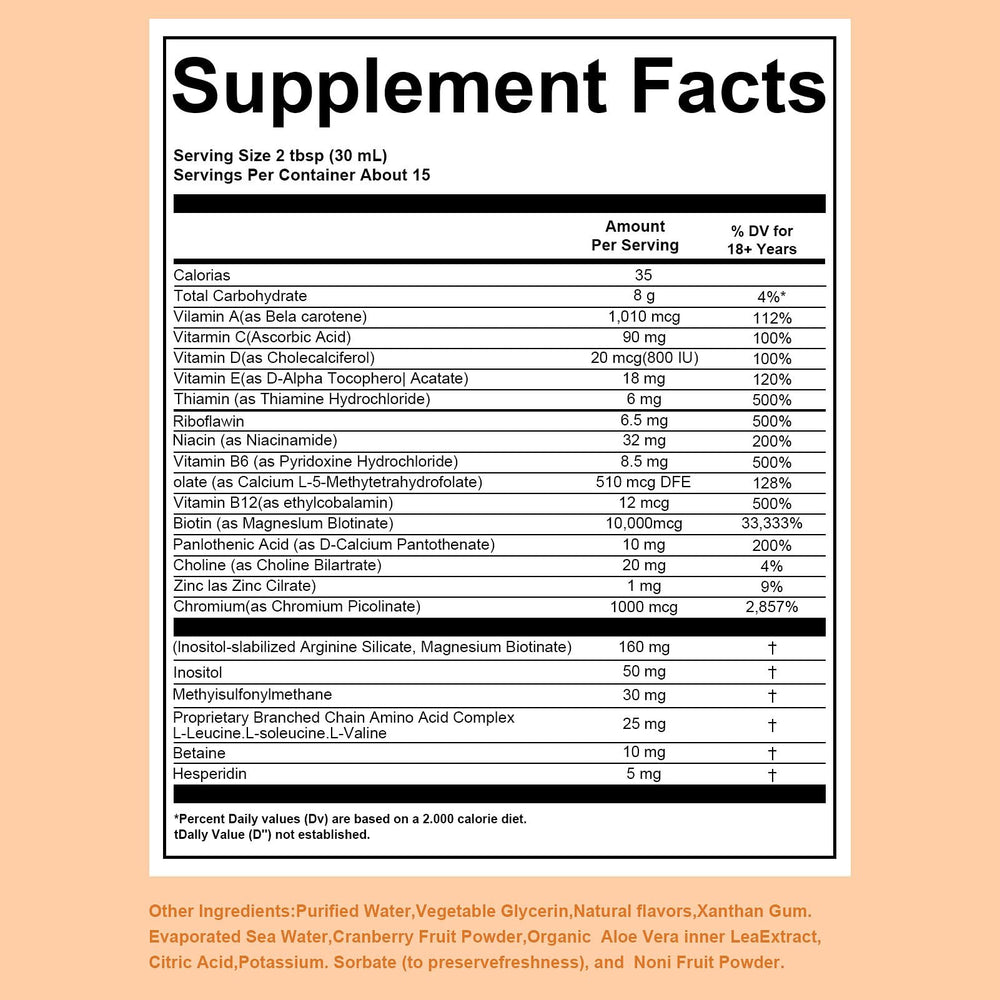 Close-up of Biotin 10000 mcg label on bottle