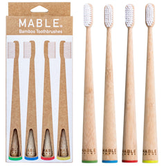 MABLE bamboo toothbrush for adults with soft bristles in a 2-pack