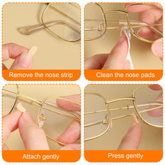 Packaging showing 96 pairs of EVA foam eye glass nose pads (24 sheets per style)