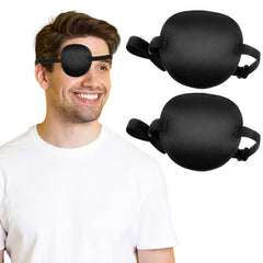 Mabor 2 Pcs Eye Patches Black for adults with adjustable strap