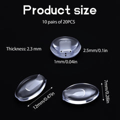 Clear silicone plug-in nose pads for eyeglasses