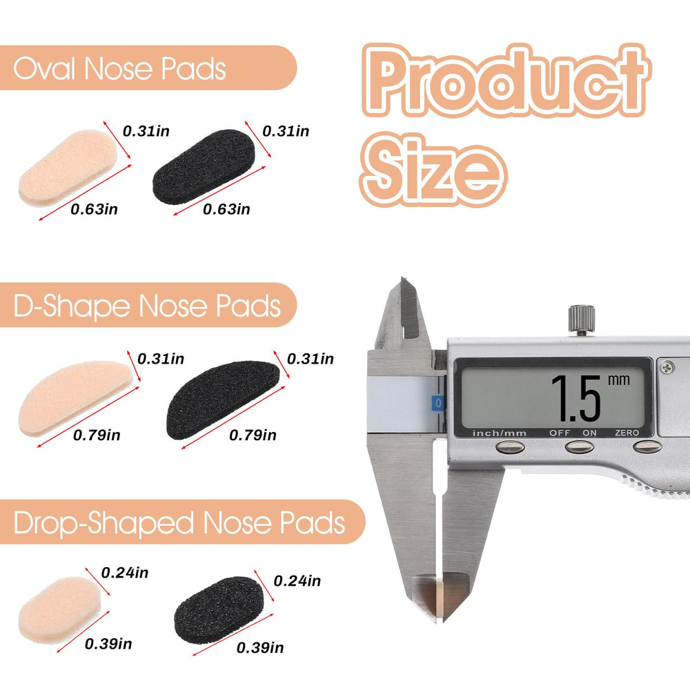 Mabor EVA foam nose pads – teardrop shape in black and skin tones
