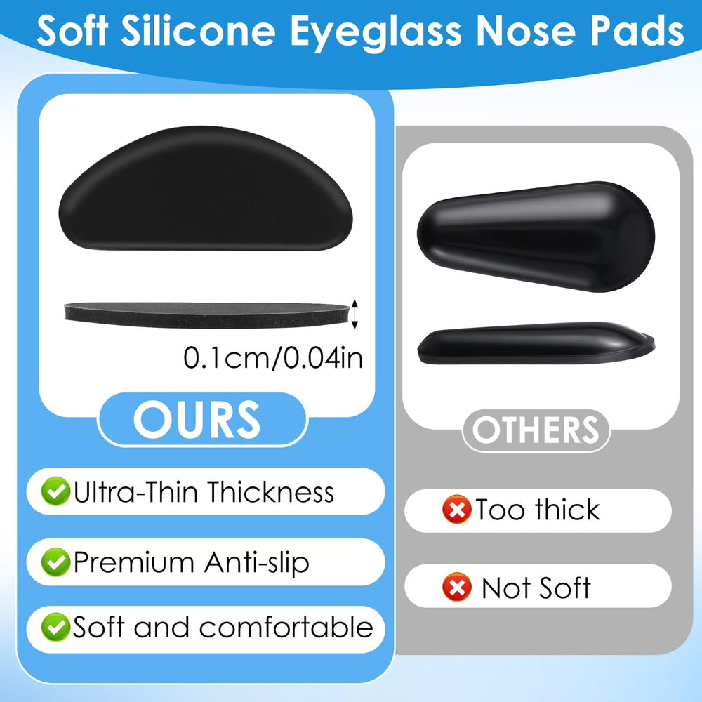 Ultra-thin 0.1 cm silicone nose pads showing ergonomic design