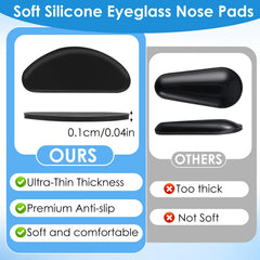 Ultra-thin 0.1 cm silicone nose pads showing ergonomic design