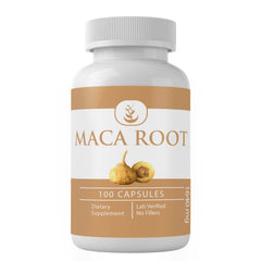 Front view of Pure Original Maca Root Capsules bottle