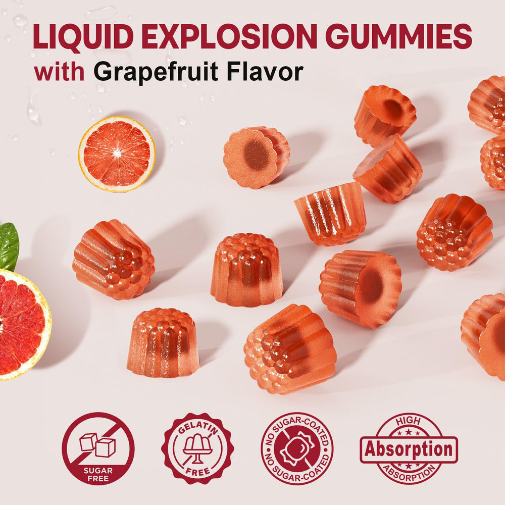 Close-up of grapefruit-flavored pectin gummy illustration