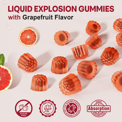 Close-up of grapefruit-flavored pectin gummy illustration