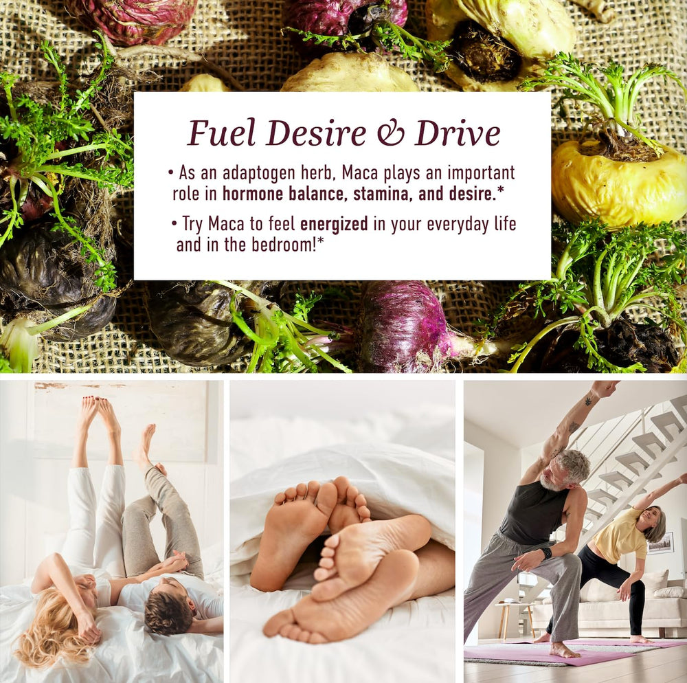 Nutrition detail showing 50mg maca root per serving