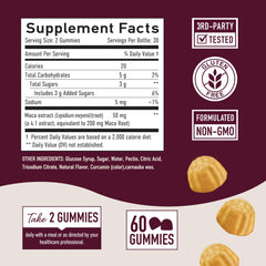 SMNutrition Maca Root Gummies packaging with 60 count