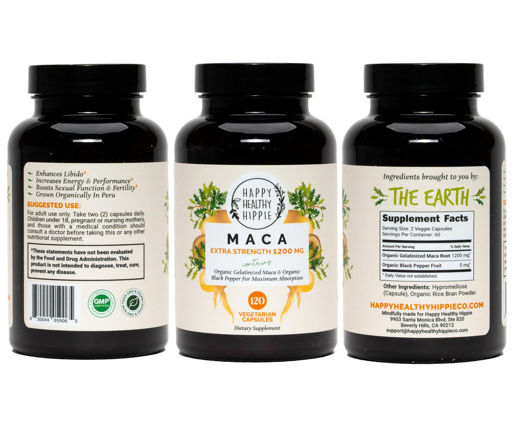 Maca supplement energy and vitality concept image