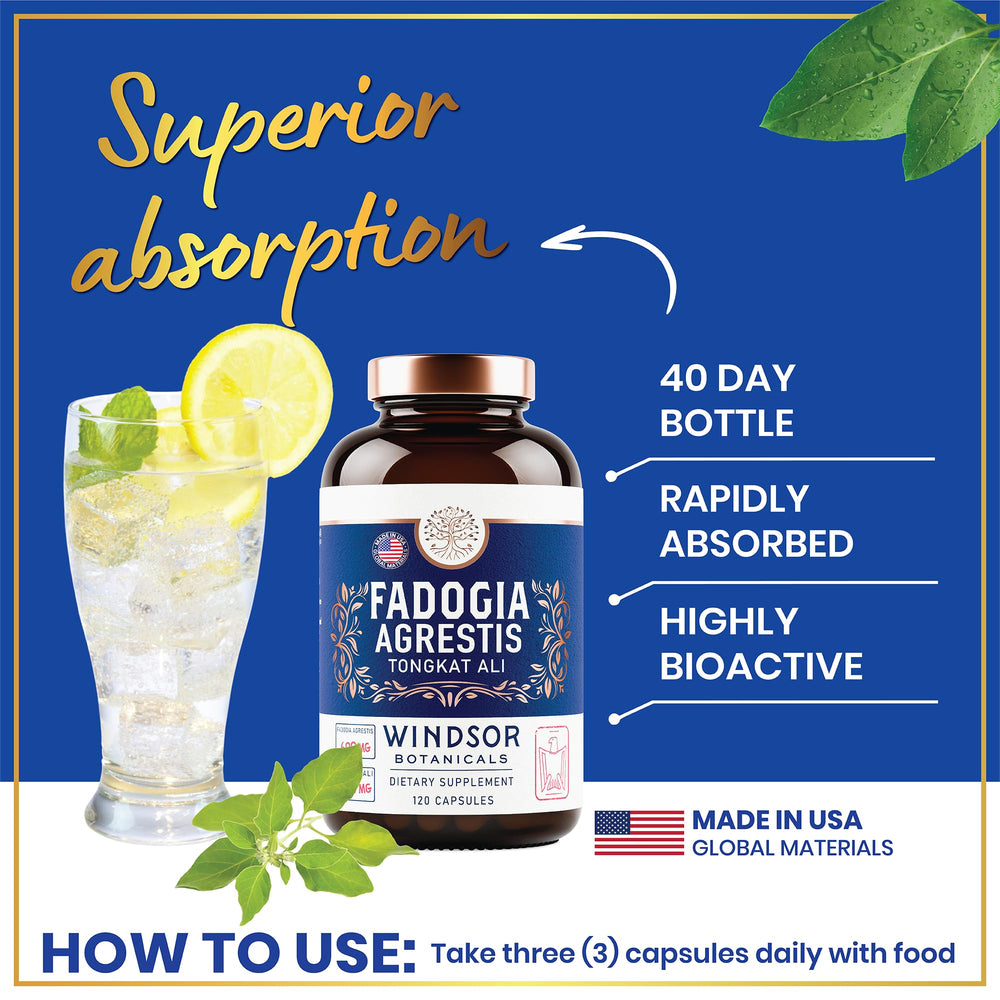 Collage of maca root, fenugreek, ashwagandha and saw palmetto ingredients