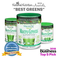 Antioxidant and herbal blend detail in Macro Greens