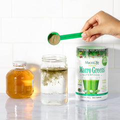 Usage directions for Macro Greens powder