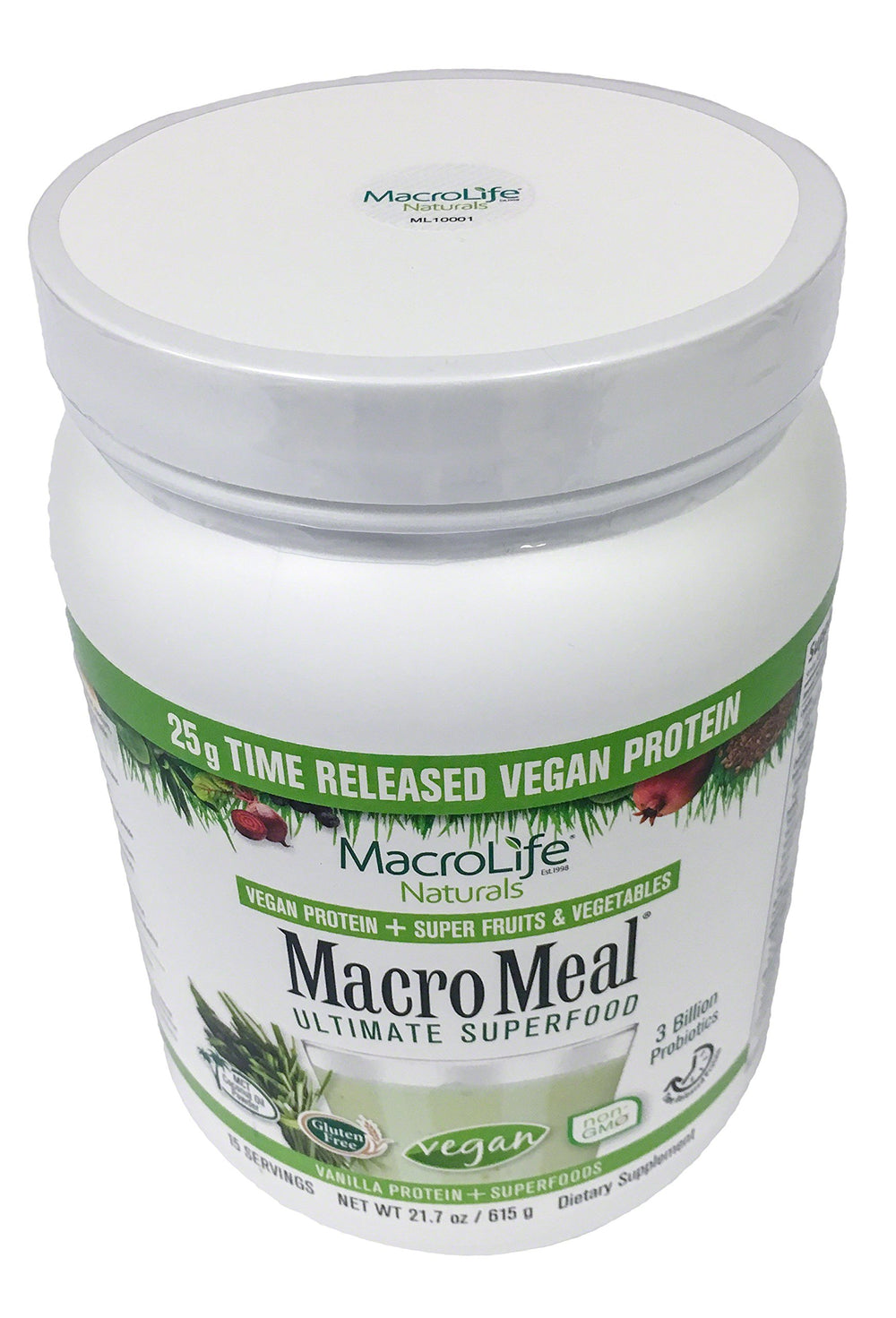 MacroLife Naturals MacroMeal Digestive Enzyme Support aids regularity.