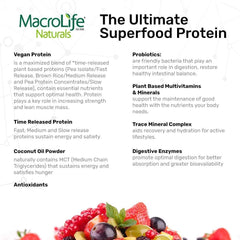 MacroLife Naturals MacroMeal Probiotic Cultures 3B support gut balance.