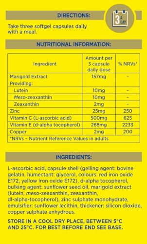 Soft gel capsules of Macu Shield Gold