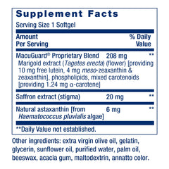 Diagram of lutein, zeaxanthin and meso-zeaxanthin macular nutrients